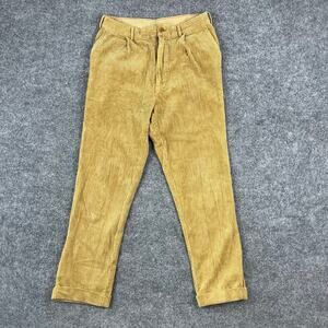 BCI Mens Corduroy Pants‎ 30x28 Tan Brown Pleated Straight Leg Vintage Casual